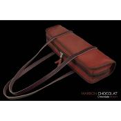 Dôme France "One Way" DFOW-MC - Sac en Cuir pleine fleur pour flûte - Marron Chocolat