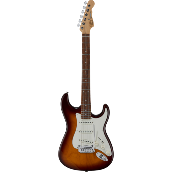 guitare electrique g&l fullerton deluxe legacy old school tobacco, touche palissandre