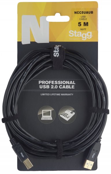 Stagg NCC5UAUB - Câble Ordinateur USB A-B 2.0 - 5M