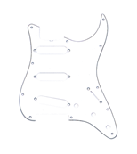 Pickguard, Stratocaster S/S/S, 11-Hole Vintage Mount (with Truss Rod Notch), White, 3-Ply