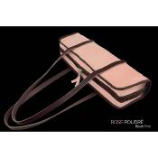 Dôme France "One Way" DFOW-RP - Sac en Cuir pleine fleur pour flûte - Rose Poudré
