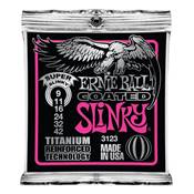 Ernie Ball EP03123 Cordes guitare électrique titanium coated 9-42