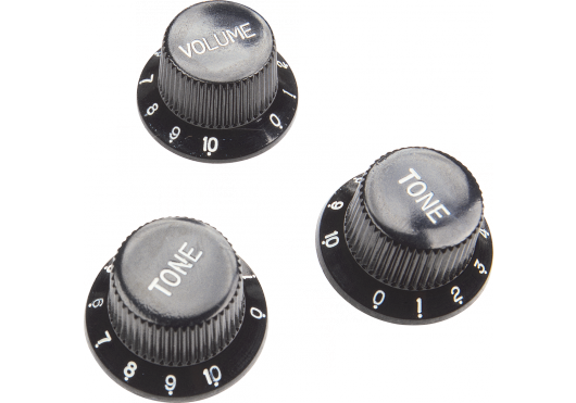 Yellow Parts EZ1215B - 3 Boutons de Réglages Type Strat Noir (1 Vol, 2 Tone)