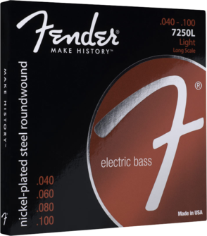 Fender Jeux de Cordes Guitares Basses Fender Nickel Plated 7250L 40-100