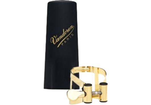 Vandoren M/O Plaquée Or LC58GP - ligature avec couvre-bec pour saxophone ténor