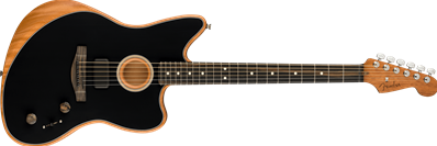 DE American Acoustasonic Jazzmaster, Ebony Fingerboard, Black