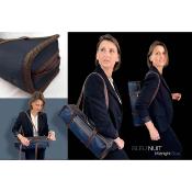 Dôme France "One Way" DFOW-BN - Sac en Cuir pleine fleur pour flûte - Bleu Nuit