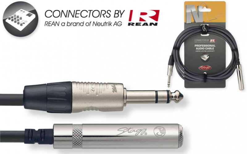 Stagg NAC3PSJSR > Câble audio Jack M stéréo/Jack F stéréo > 3 mètres
