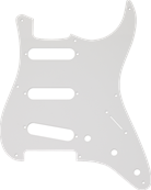 Pickguard, Stratocaster S/S/S, 8-Hole Mount, White, 1-Ply