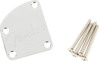 4-Bolt Deluxe Series Contoured Neck Plate w/Logo, (Chrome)