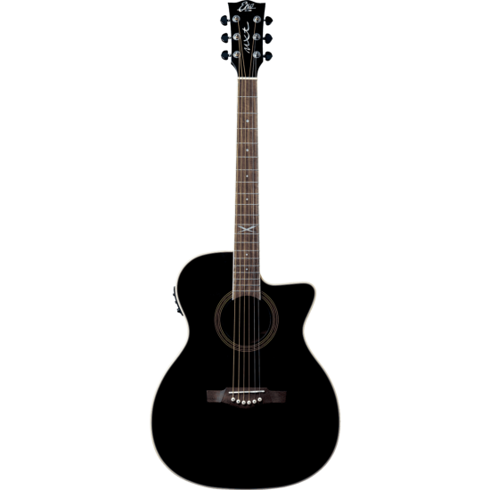 guitare folk eko auditorium cutaway electro see through black