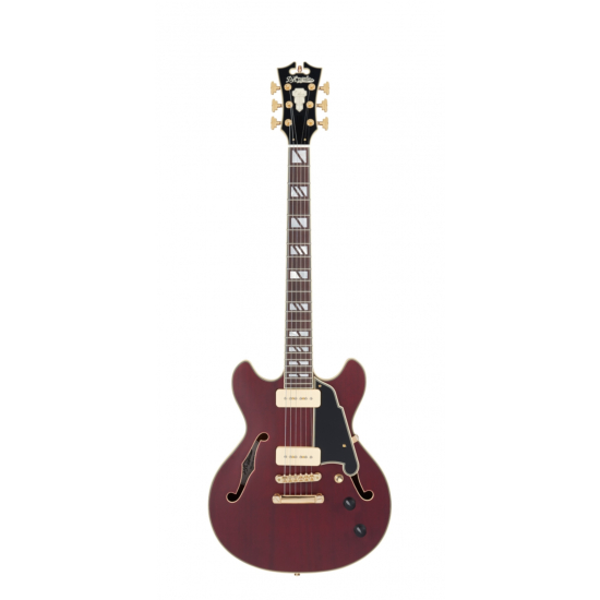 D'ANGELICO Deluxe Mini DC Satin Trans Wine