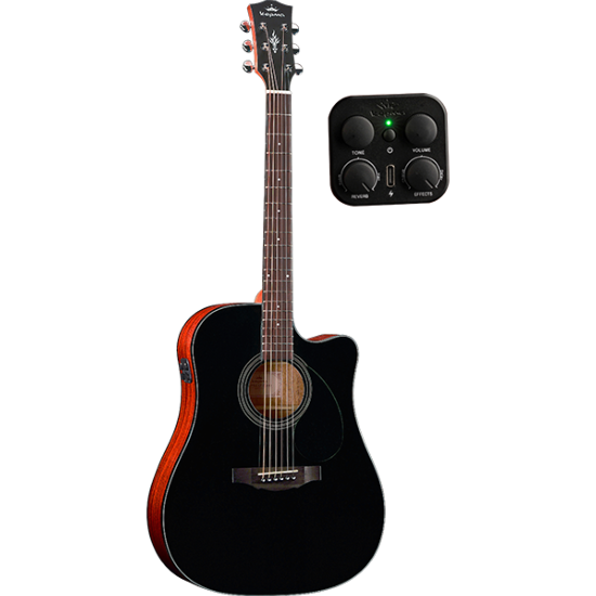 Guitare Electro-Acoustique Kepma Guitars Plytone Series - Edce-K10 Dreadnought Black